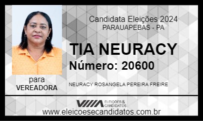 Candidato TIA NEURACY 2024 - PARAUAPEBAS - Eleições