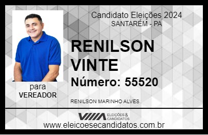 Candidato RENILSON VINTE 2024 - SANTARÉM - Eleições