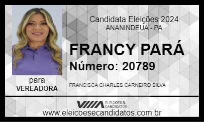 Candidato FRANCY PARÁ 2024 - ANANINDEUA - Eleições