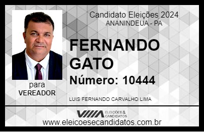 Candidato FERNANDO GATO 2024 - ANANINDEUA - Eleições