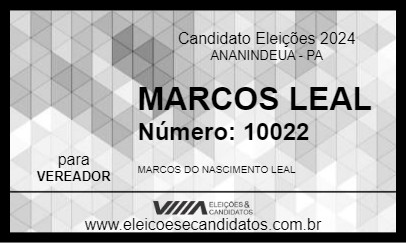 Candidato MARCOS LEAL 2024 - ANANINDEUA - Eleições