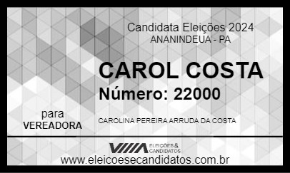 Candidato CAROL COSTA 2024 - ANANINDEUA - Eleições