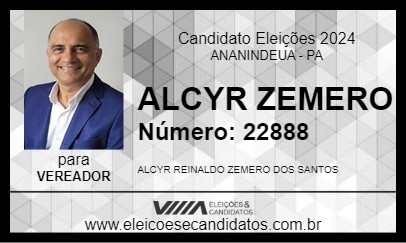 Candidato ALCYR ZEMERO 2024 - ANANINDEUA - Eleições