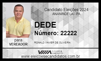 Candidato DEDÊ 2024 - ANANINDEUA - Eleições