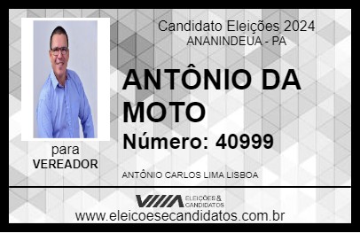 Candidato ANTÔNIO DA MOTO 2024 - ANANINDEUA - Eleições