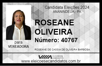 Candidato ROSEANE OLIVEIRA 2024 - ANANINDEUA - Eleições