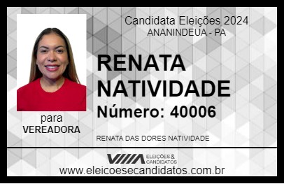 Candidato RENATA NATIVIDADE 2024 - ANANINDEUA - Eleições