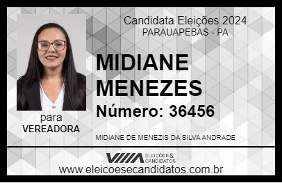 Candidato MIDIANE MENEZES 2024 - PARAUAPEBAS - Eleições