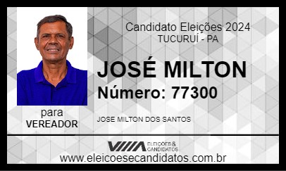 Candidato JOSÉ MILTON 2024 - TUCURUÍ - Eleições