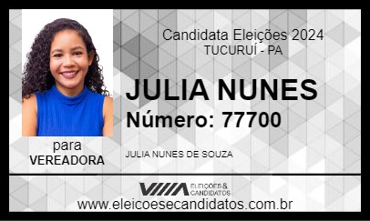 Candidato JULIA NUNES 2024 - TUCURUÍ - Eleições