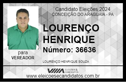 Candidato LOURENÇO HENRIQUE 2024 - CONCEIÇÃO DO ARAGUAIA - Eleições