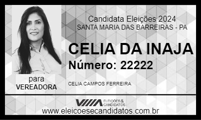 Candidato CELIA DA INAJA 2024 - SANTA MARIA DAS BARREIRAS - Eleições