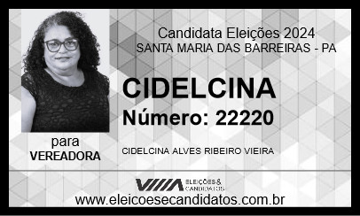 Candidato CIDELCINA DA SERRA AZUL 2024 - SANTA MARIA DAS BARREIRAS - Eleições