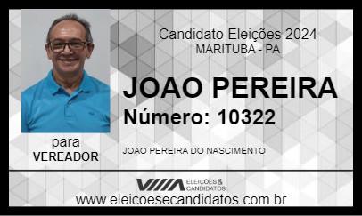 Candidato JOAO PEREIRA 2024 - MARITUBA - Eleições