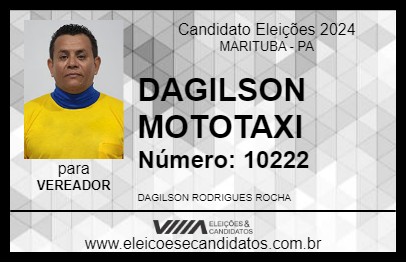 Candidato DAGILSON MOTOTAXI 2024 - MARITUBA - Eleições