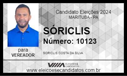 Candidato SÓRICLIS 2024 - MARITUBA - Eleições