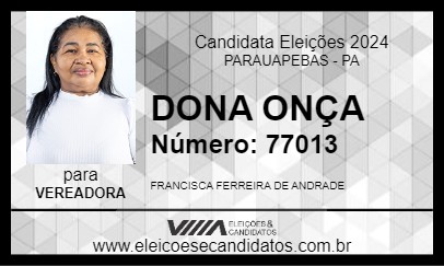 Candidato DONA ONÇA 2024 - PARAUAPEBAS - Eleições