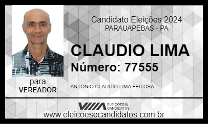 Candidato CLAUDIO LIMA 2024 - PARAUAPEBAS - Eleições