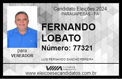 Candidato FERNANDO LOBATO 2024 - PARAUAPEBAS - Eleições