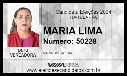 Candidato MARIA LIMA 2024 - ITAITUBA - Eleições