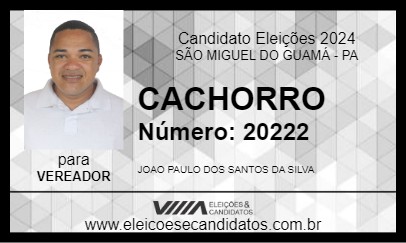 Candidato CACHORRO 2024 - SÃO MIGUEL DO GUAMÁ - Eleições