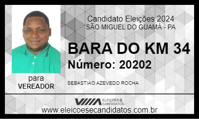 Candidato BARA DO KM 34 2024 - SÃO MIGUEL DO GUAMÁ - Eleições