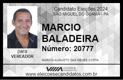 Candidato MARCIO BALADEIRA 2024 - SÃO MIGUEL DO GUAMÁ - Eleições