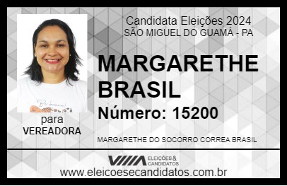 Candidato MARGARETHE BRASIL 2024 - SÃO MIGUEL DO GUAMÁ - Eleições