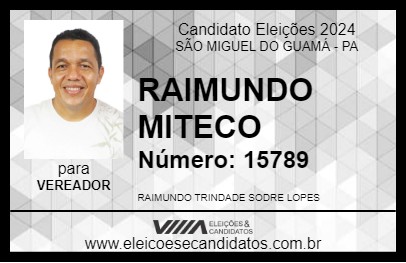 Candidato RAIMUNDO MITECO 2024 - SÃO MIGUEL DO GUAMÁ - Eleições