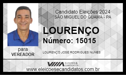 Candidato LOURENÇO 2024 - SÃO MIGUEL DO GUAMÁ - Eleições