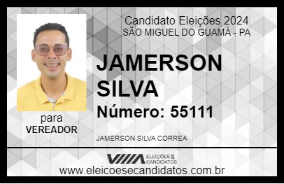 Candidato JAMERSON SILVA 2024 - SÃO MIGUEL DO GUAMÁ - Eleições