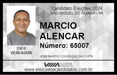 Candidato MARCIO ALENCAR 2024 - SÃO MIGUEL DO GUAMÁ - Eleições