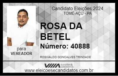 Candidato ROSA DA BETEL 2024 - TOMÉ-AÇU - Eleições