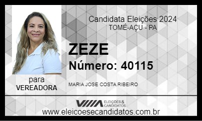 Candidato ZEZE 2024 - TOMÉ-AÇU - Eleições