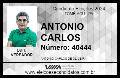 Candidato ANTONIO CARLOS 2024 - TOMÉ-AÇU - Eleições