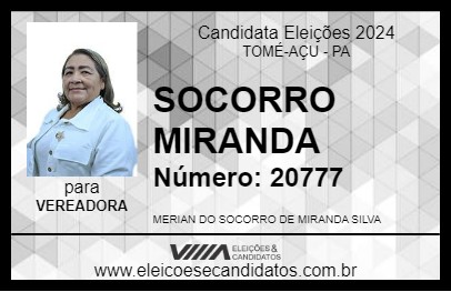 Candidato SOCORRO MIRANDA 2024 - TOMÉ-AÇU - Eleições