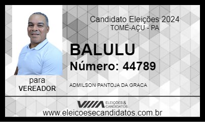 Candidato BALULU 2024 - TOMÉ-AÇU - Eleições