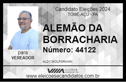 Candidato ALEMÃO DA BORRACHARIA 2024 - TOMÉ-AÇU - Eleições