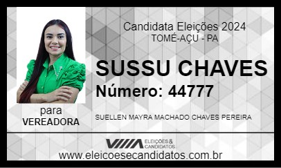 Candidato SUSSU CHAVES 2024 - TOMÉ-AÇU - Eleições