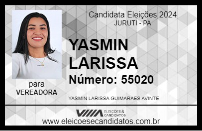 Candidato YASMIN LARISSA 2024 - JURUTI - Eleições