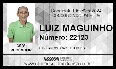 Candidato LUIZ MAGUINHO 2024 - CONCÓRDIA DO PARÁ - Eleições