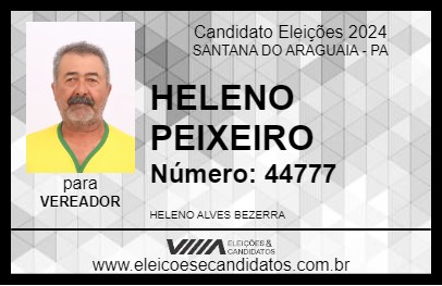 Candidato HELENO PEIXEIRO 2024 - SANTANA DO ARAGUAIA - Eleições