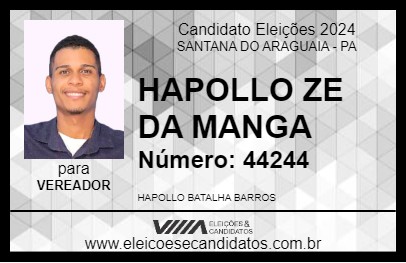 Candidato HAPOLLO ZE DA MANGA 2024 - SANTANA DO ARAGUAIA - Eleições