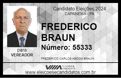 Candidato FREDERICO BRAUN 2024 - CAPANEMA - Eleições