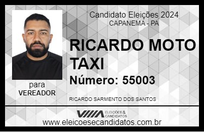 Candidato RICARDO MOTO TAXI 2024 - CAPANEMA - Eleições