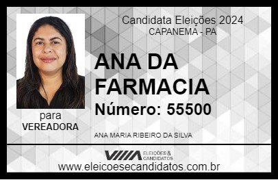 Candidato ANA DA FARMACIA 2024 - CAPANEMA - Eleições