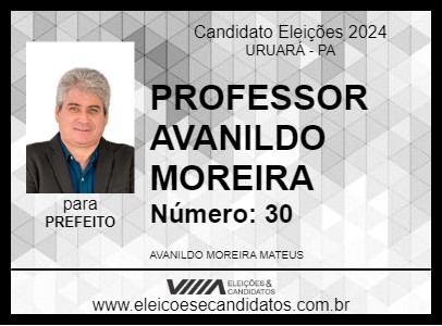 Candidato PROFESSOR AVANILDO MOREIRA 2024 - URUARÁ - Eleições