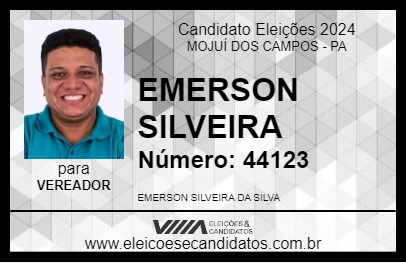 Candidato EMERSON SILVEIRA 2024 - MOJUÍ DOS CAMPOS - Eleições