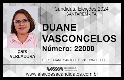 Candidato DUANE VASCONCELOS 2024 - SANTARÉM - Eleições