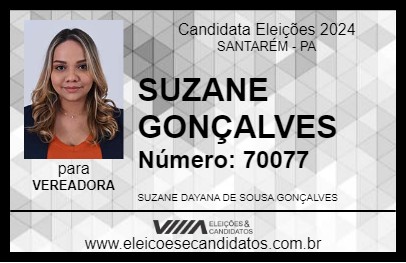 Candidato SUZANE GONÇALVES 2024 - SANTARÉM - Eleições